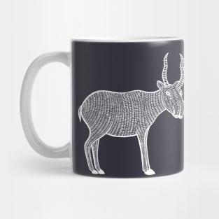 Saiga Antelopes in Love - cute antelope design - dark colors Mug